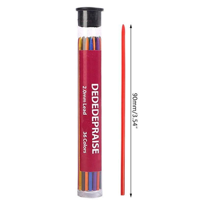 36 Colors 2.0mm Mechanical Pencil Writing Drawing Pencils Refill Lead Stationery