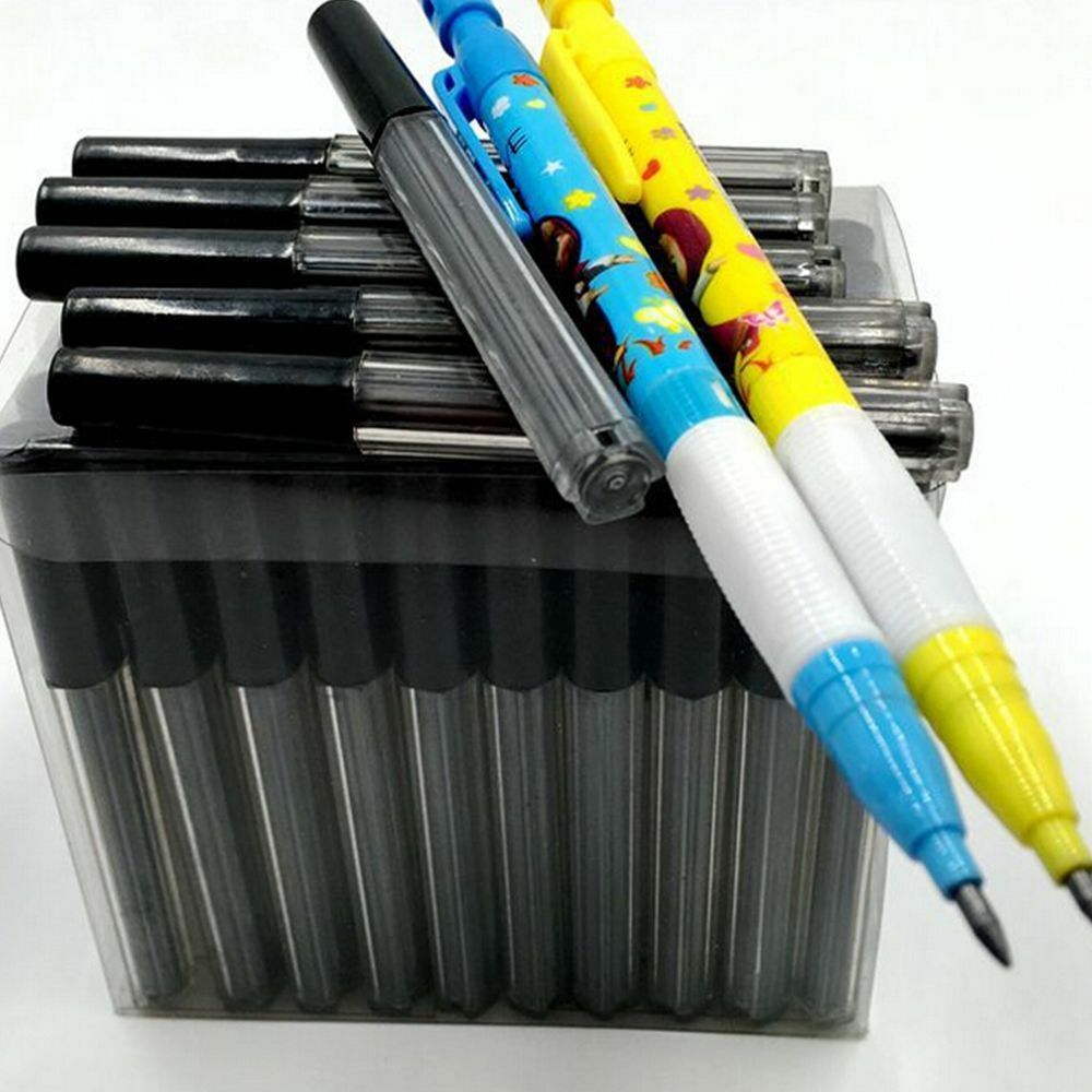 8 PCs 2.0mm Black Lead Refills Tube With Case for Mechanical Pencils 5Box