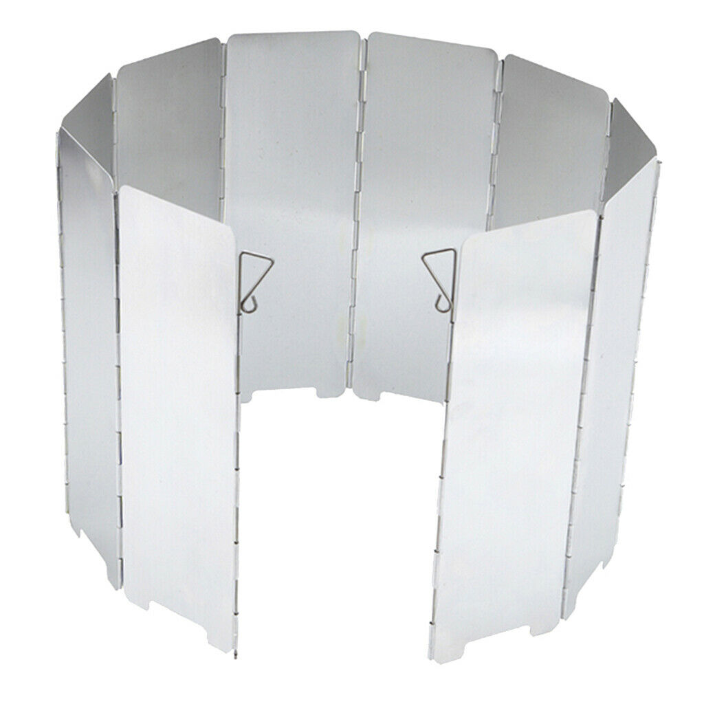 40PCS Aluminum Folding Outdoor Stove Windshield Camping Cooker Windscreen