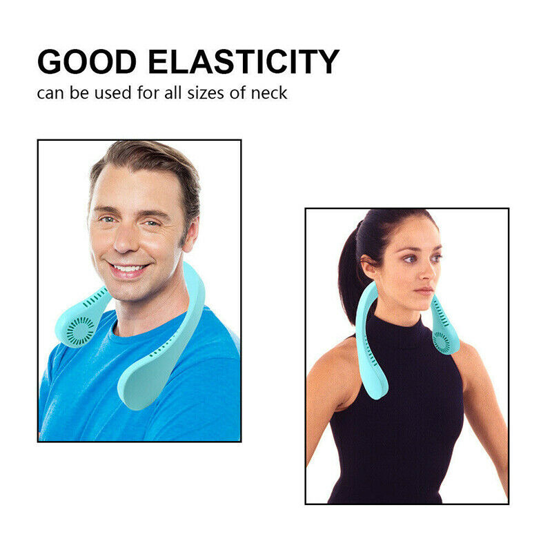 USB Portable Neck Hanging Hands-Free Fan 2 In 1 Air Cooler Usb Rechargeable