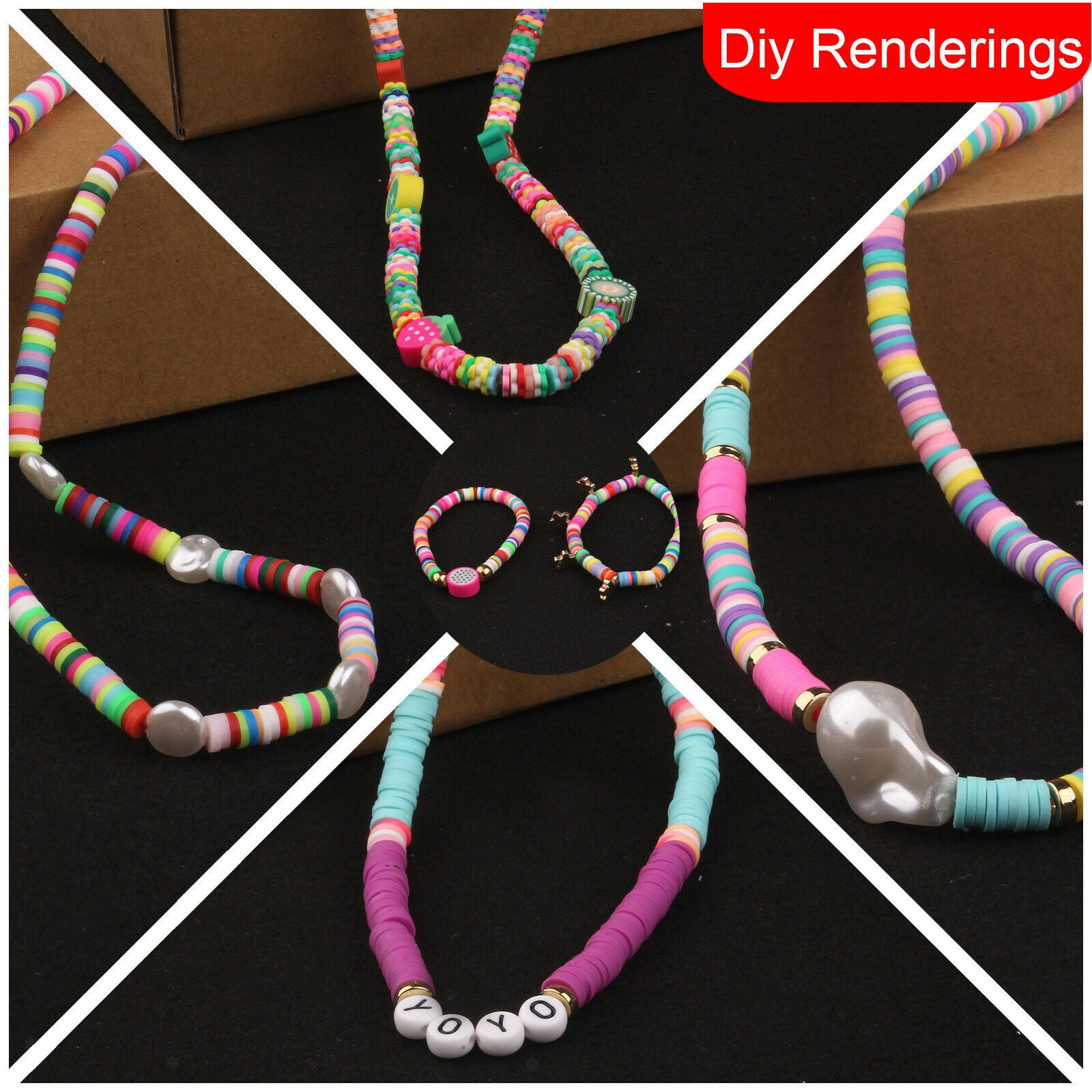 3200x20 colors Polymer Clay Beads Handmade Beads Flat Round