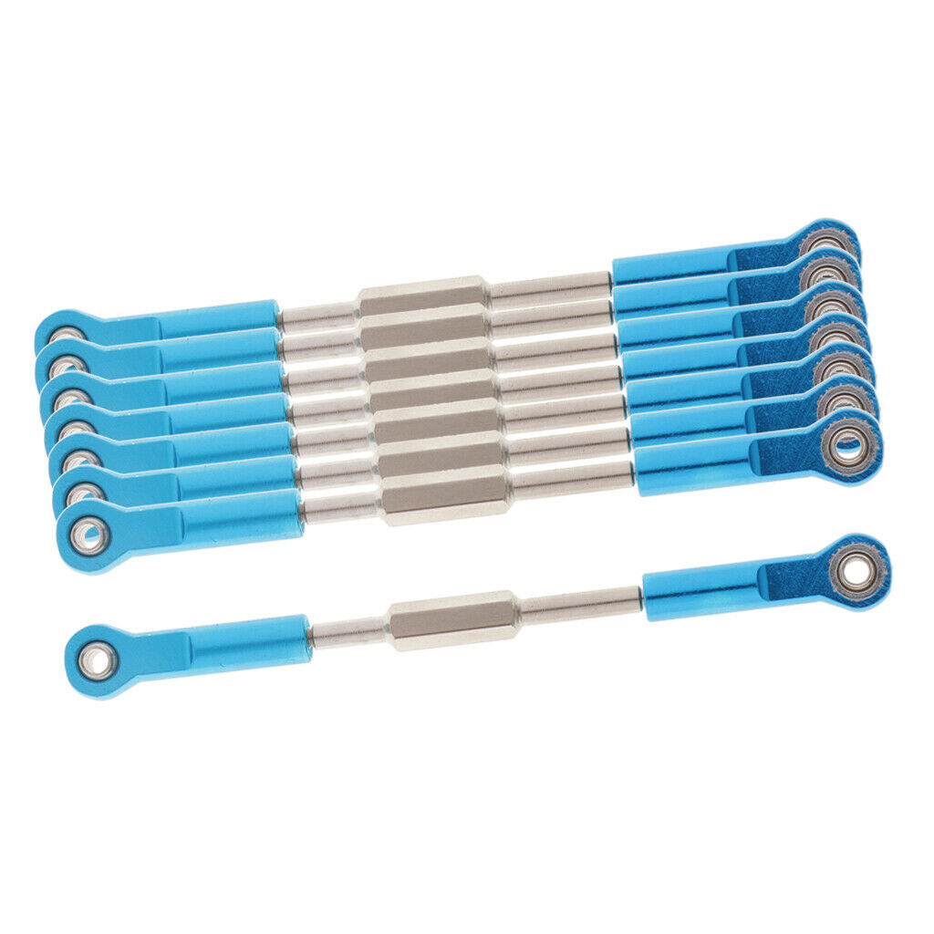 8x Aluminum Steering Linkage Pulling Rod 96-114mm for 1:10 RC Car Truck