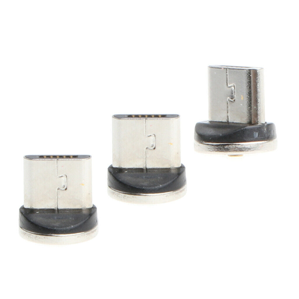 3x Micro USB Magnetic Tips Head Cord Adapter Magnet for Cellphone Headset