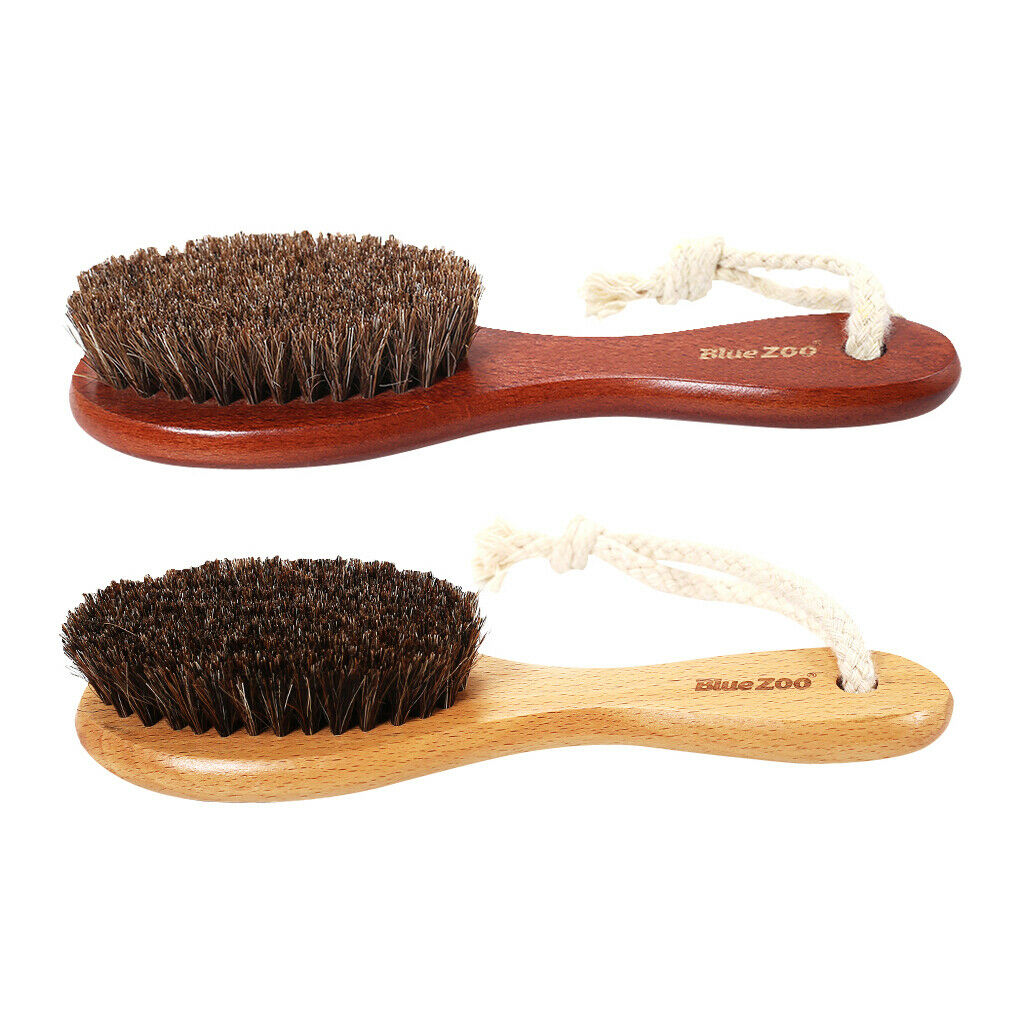 2 Pack Portable Mini Wooden Handle Beard Grooming Brush for Men Skin Care