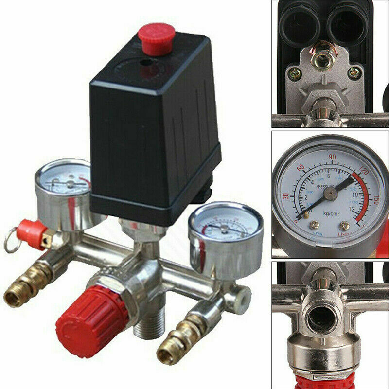 Manifold Regulator Pressure Gauge Air Compressor Pressure Control Switch Valve