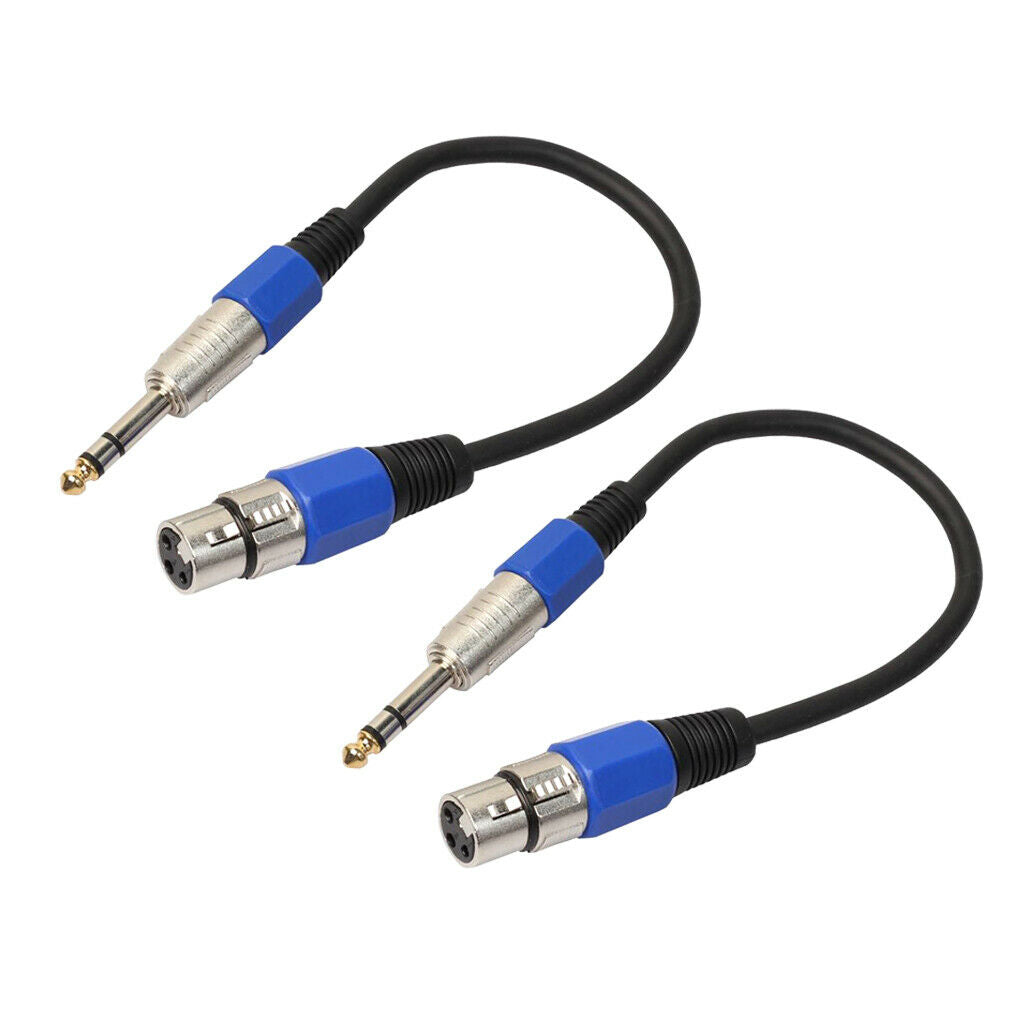 2 Pieces/Set XLR Audio 1ft Patch Cable Cords - XLR Female To 1/4 Inch TRS