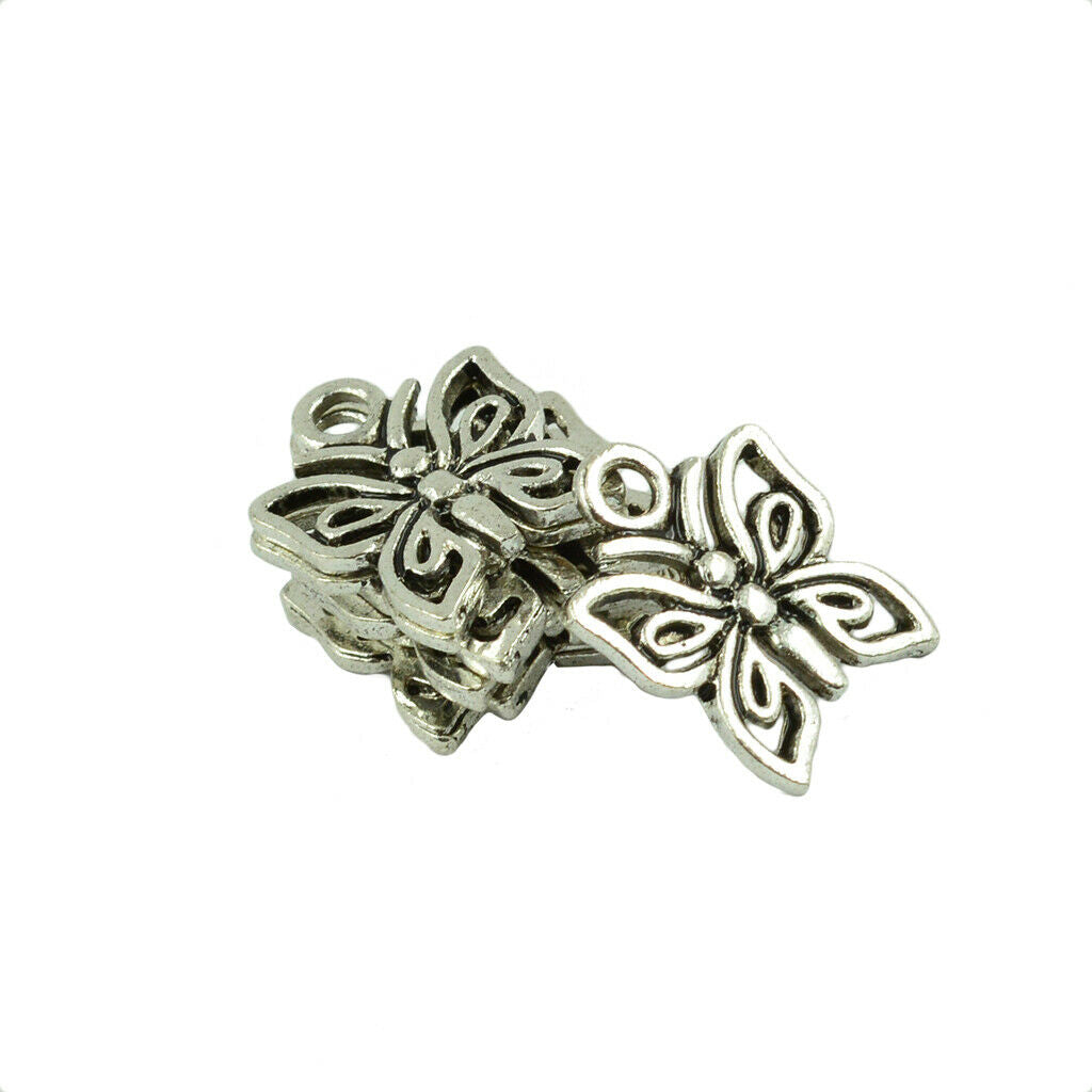 100 Pieces Filigree Hollow Butterfly Charms Hanging Jewelry