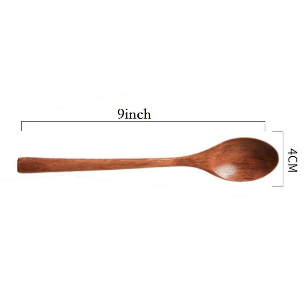 6PCS Small Wooden Spoons Soup Spoons Serving Spoons Wooden Teaspoon for Coffee