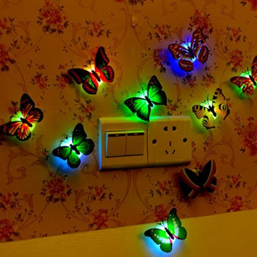 Romantic Colorful Changing Butterfly LED Night Light Lamp Home Decor Nightlights