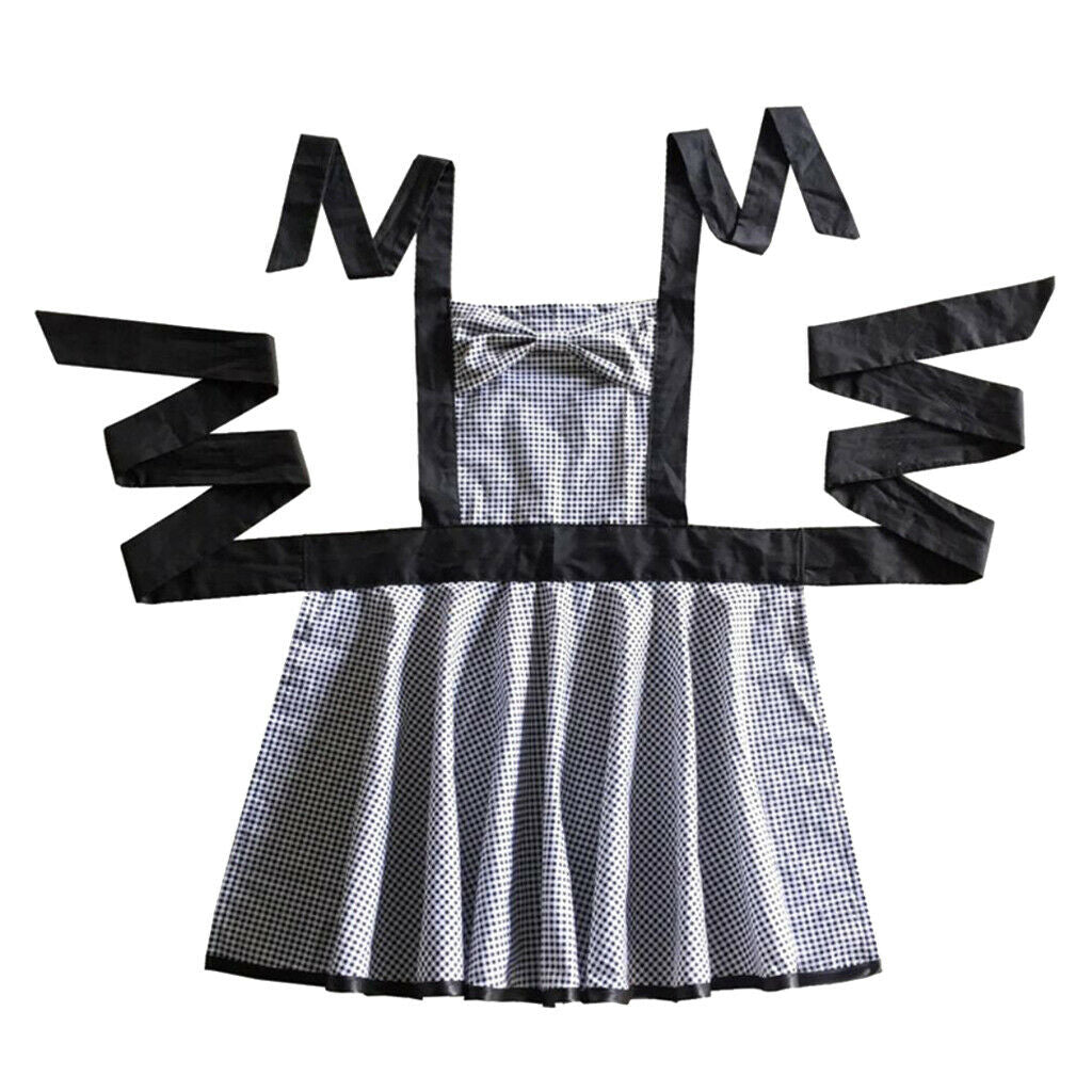 Cute Womens Kitchen Restaurant Bib Cooking Dress BowKnot Lattice Aprons
