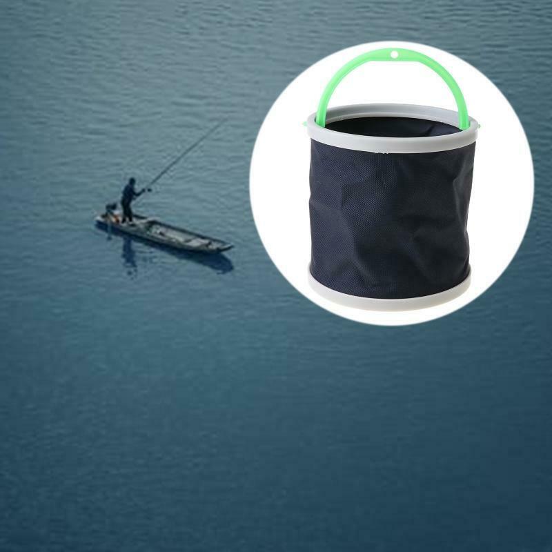 Fishing Bucket Canvas Round Folding Outdoor Portable 14cm Storage Camping Hiking
