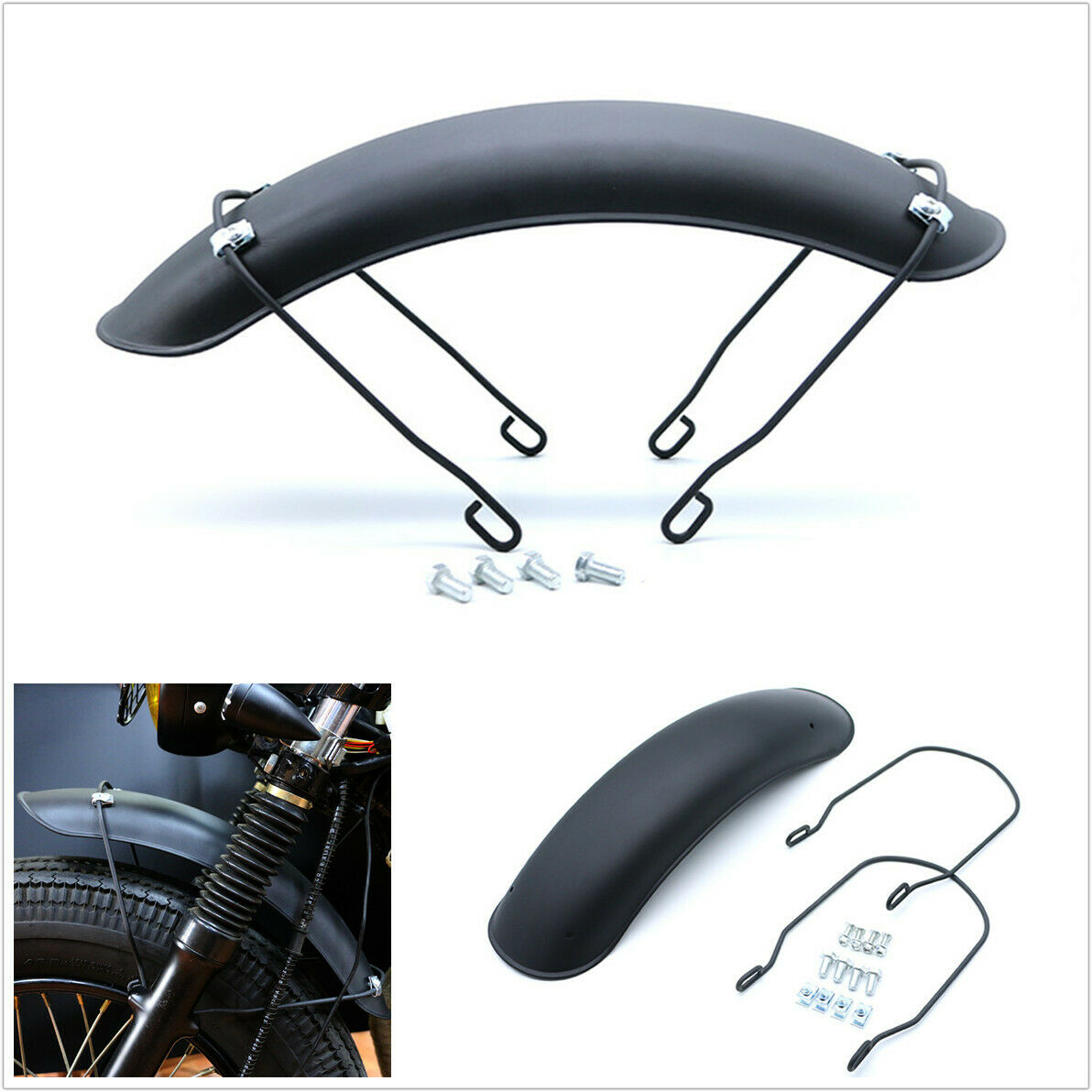 1Pcs Matte Black Metal Motorcycle Front Wheel Fender Protector Mudguard Cover