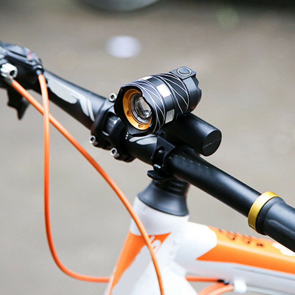 Bike LED Headlight Light Set Waterproof Bicycle Headlight  Modes Zoom Lighting @