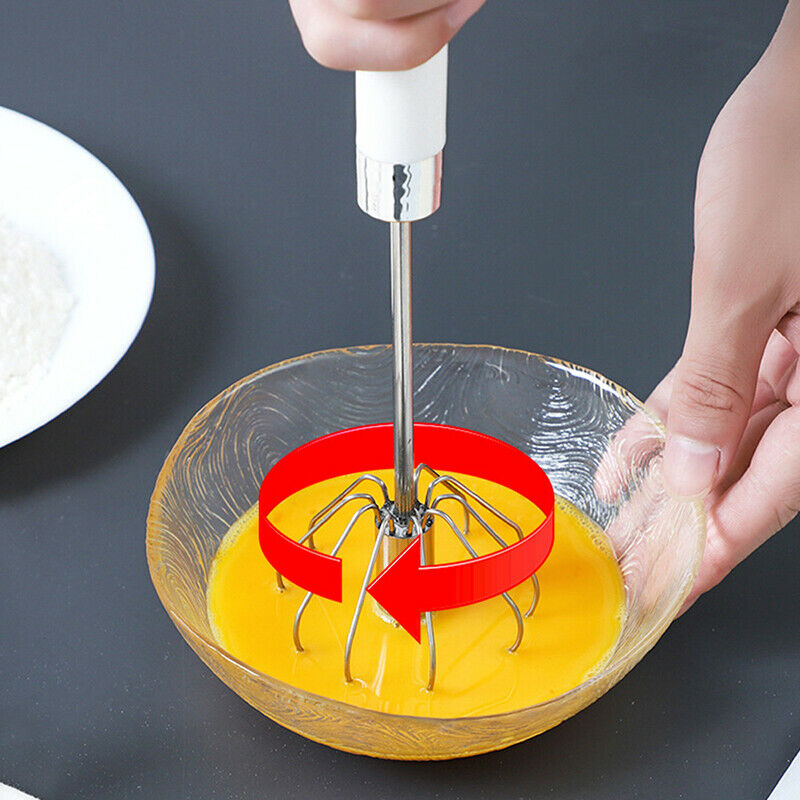 Manual Pressure Semi-automatic Mixer Egg Beater Rotating Stainless Steel .l8