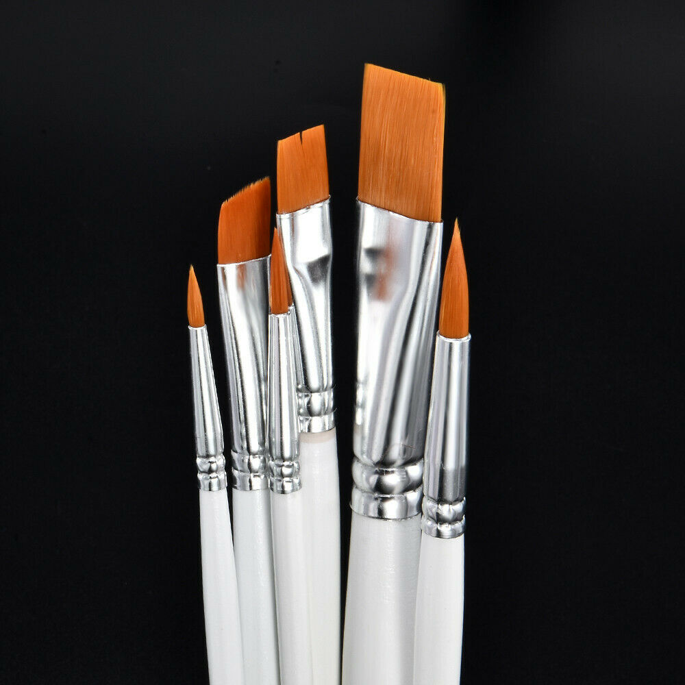 6Pcs Pro Art Painting Brushes Set Acrylic Oil Watercolor Artist Paint Brush Sets