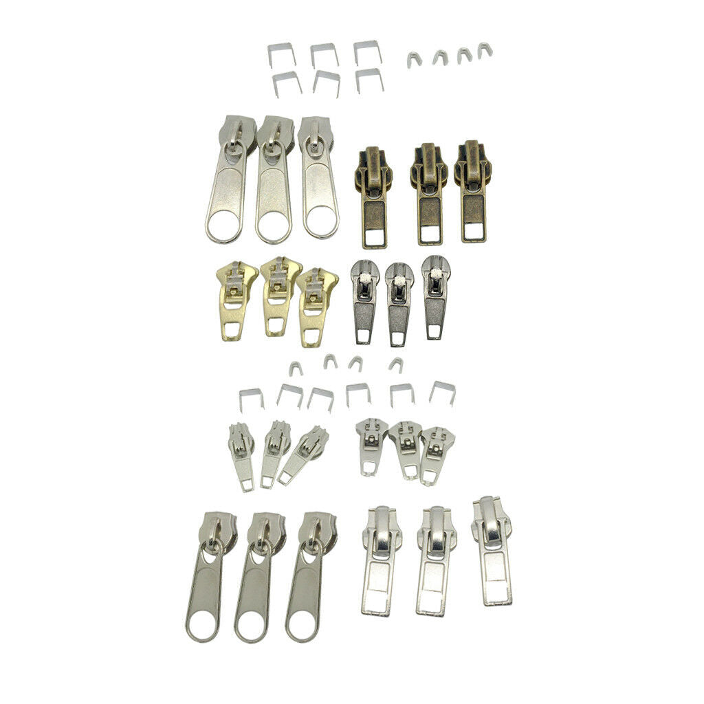 44x Instant Zipper Repair Kit Zip Sliders Stops Removable Rescue Replacement