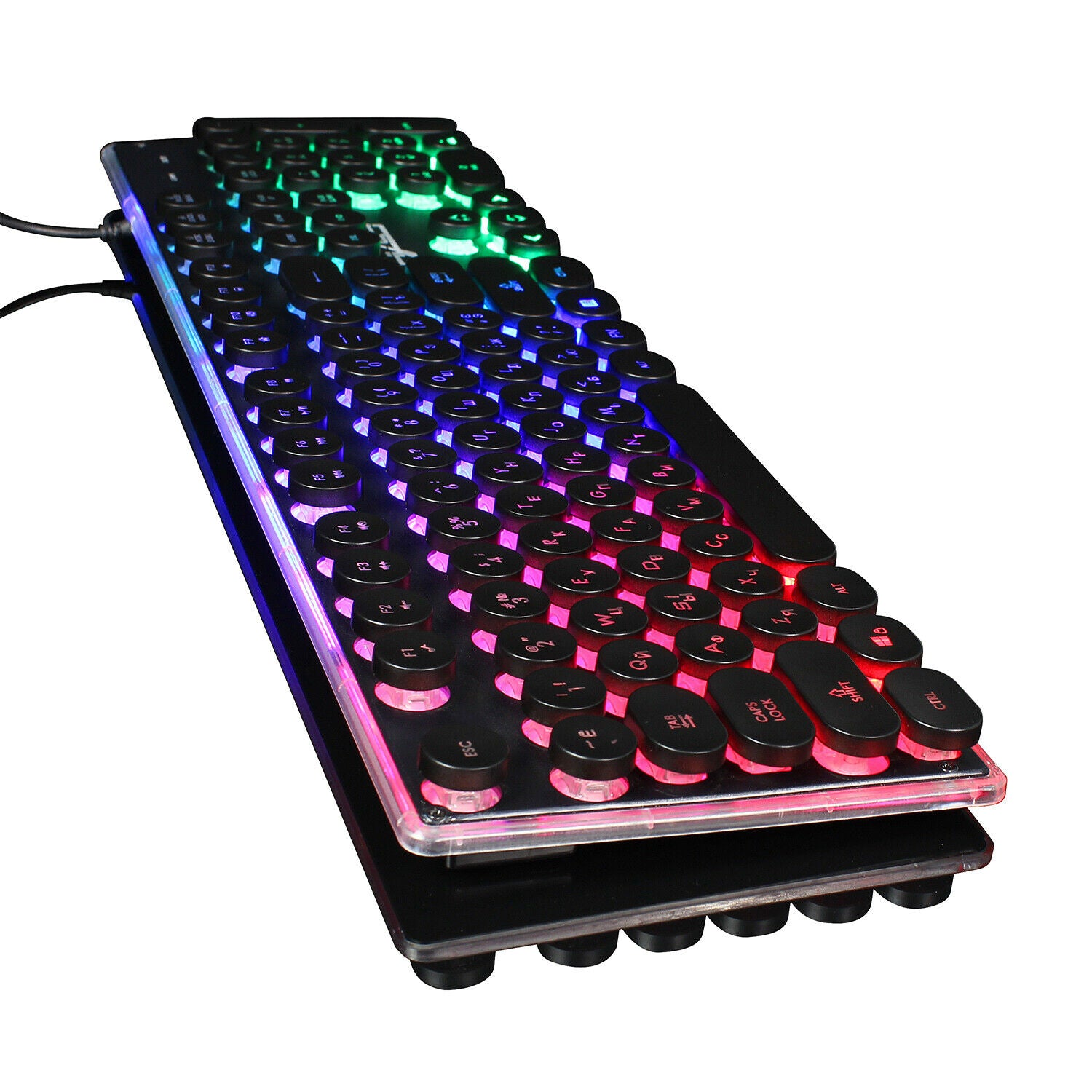 English+Russian Gaming Keyboard Mouse Combo USB Wired Luminous Keybord Gamer
