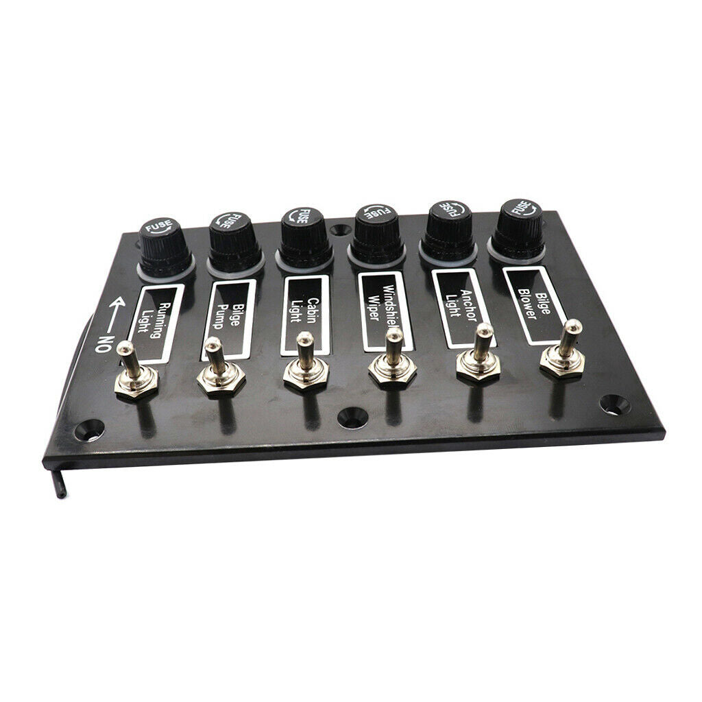 Boat Rocker Switch Panel 6 Gang Waterproof Circuit Breaker Marine Caravans