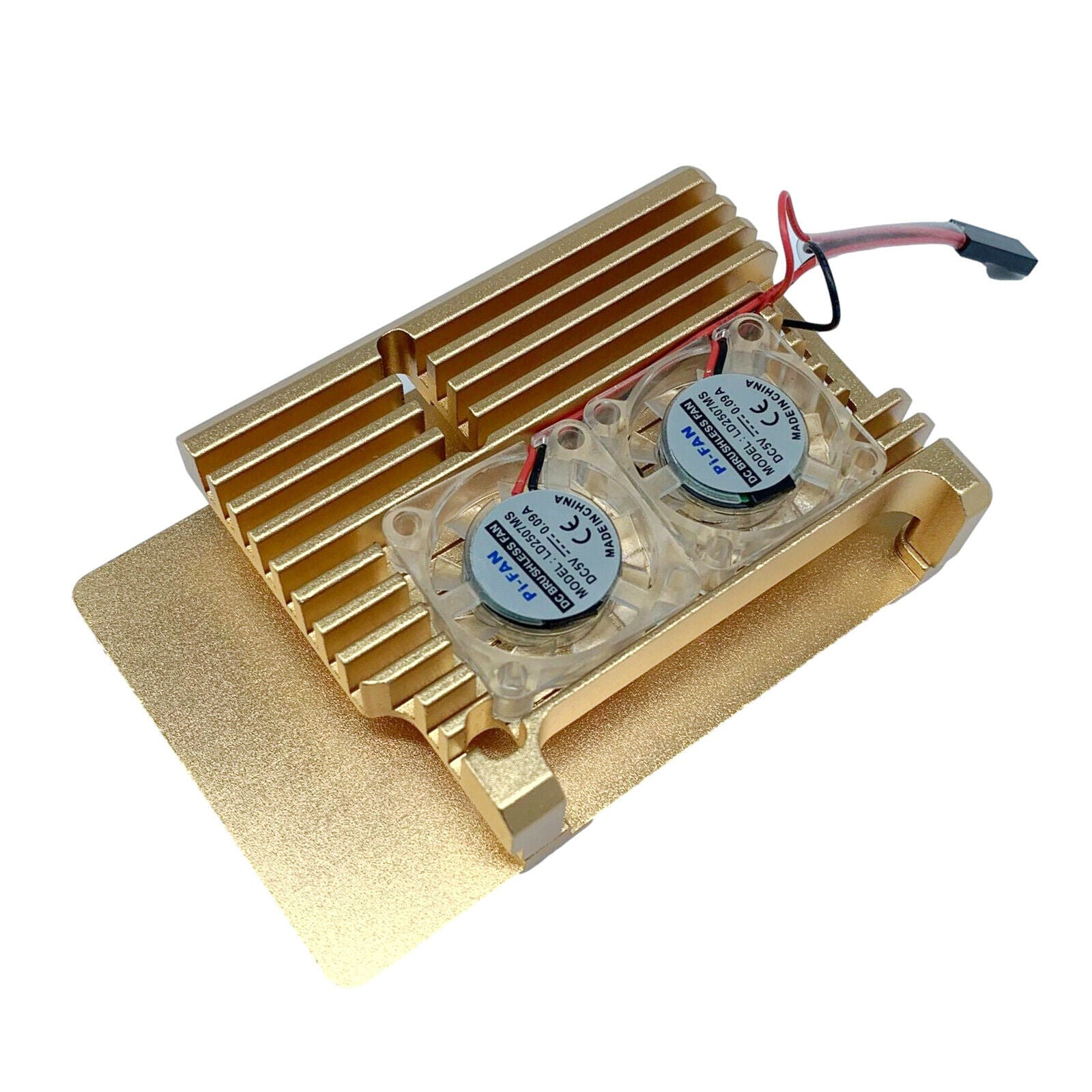 1 Set Metal Case Protection Cover with Dual Cooling Fan for Raspberry Pi 4 B