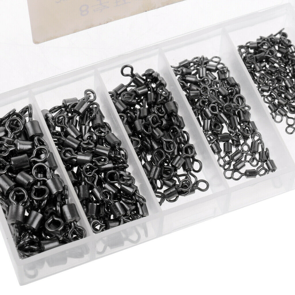 250Pcs Ball Bearing Stainless Steel Fishing Rolling Swivels Connectors