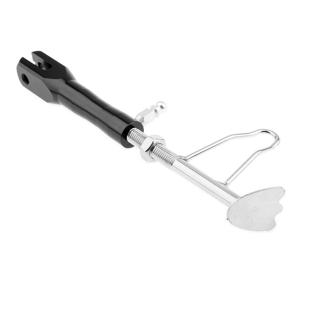 1pc Universal Motorcycle Scooter Kickstand Side Stand Adjustable - Black