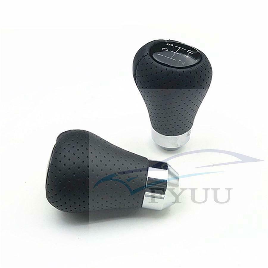 1x Leather 5 Speed Car Gear Shift Knob Stick Lever Grip Manual Shifter Universal