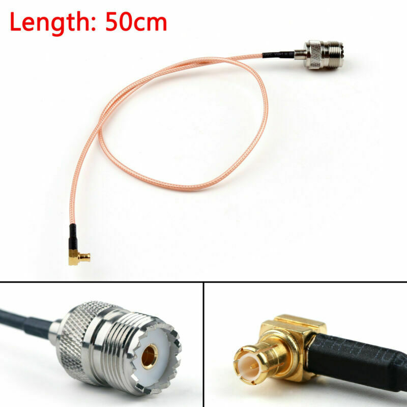 5PCS 50cm Cable MCX Male Plug Right Angle To SO239 UHF Female Jack RG316  UA