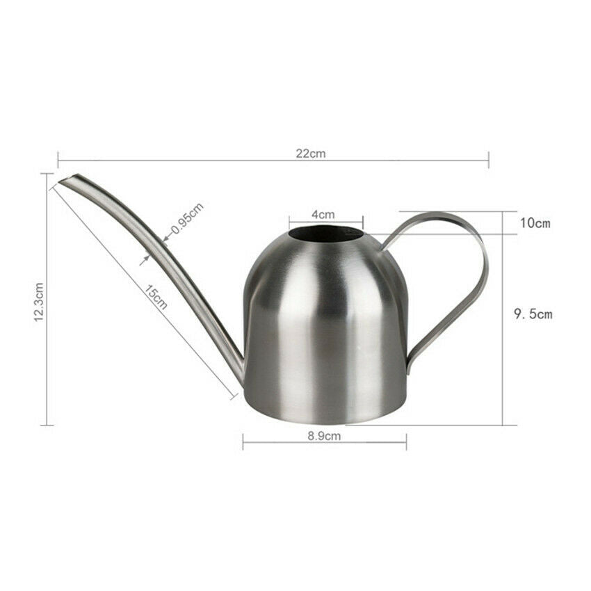 Indoor Outdoor Decorative Metal Watering Can 500ml Stainless Steel Garden Tool