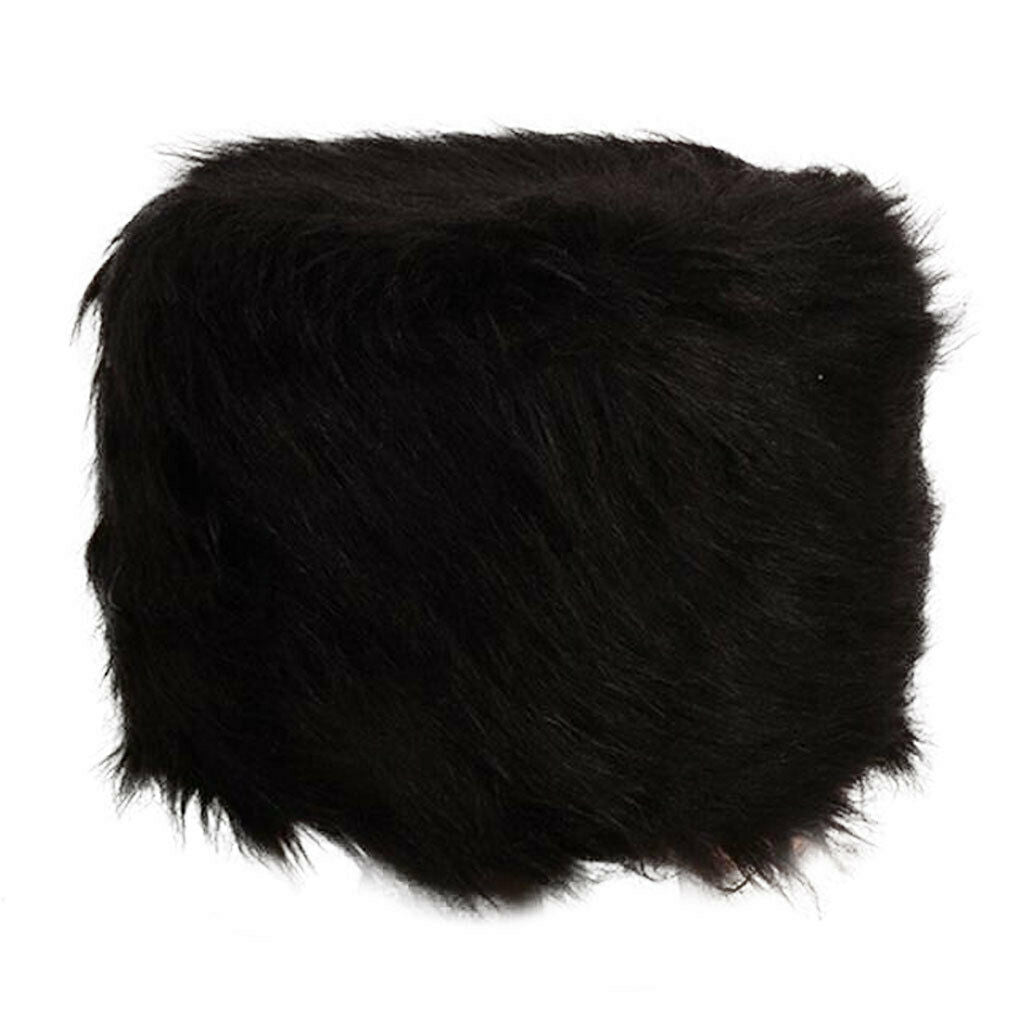 Velvet Round Stool Cover Protector for 28cm Dia. Wooden Stool Chairs Black