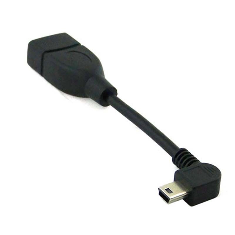 90degree A Female to 5-pin B Male Mini USB OTG Host Extension USB2.0 cable