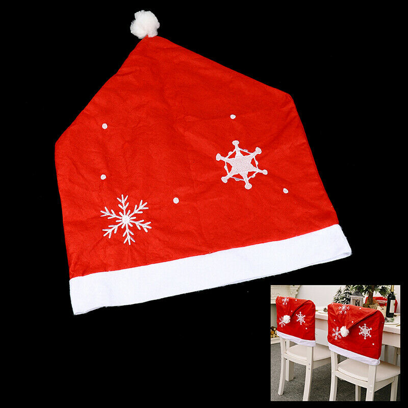 Red Santa Claus Cap Chair Back Cover Christmas Dinner Table Party Xmas Decor SJ