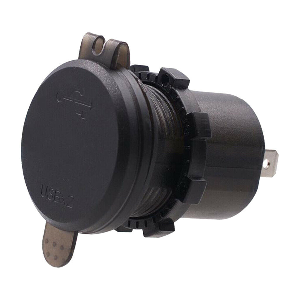 12/24V Dual USB Port Car Power Socket Plug with Red LED Voltmeter Display