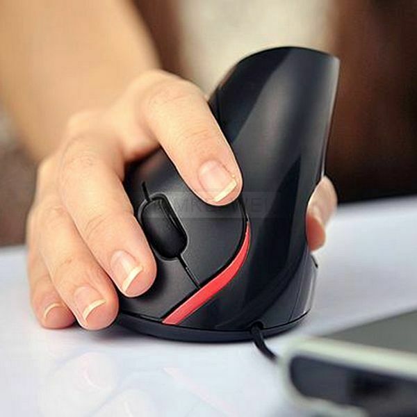 Ergonomic Design USB Vertical Optical Mouse 1000DPI for Computer PC Black