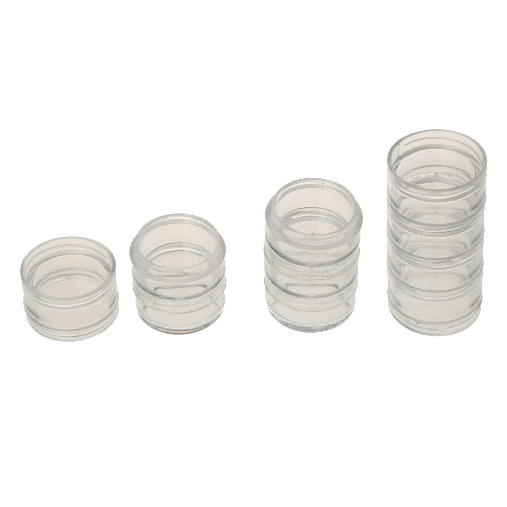30 Empty Plastic Small Round Nail Art Glitter Tip Jewelry Storage Box Case
