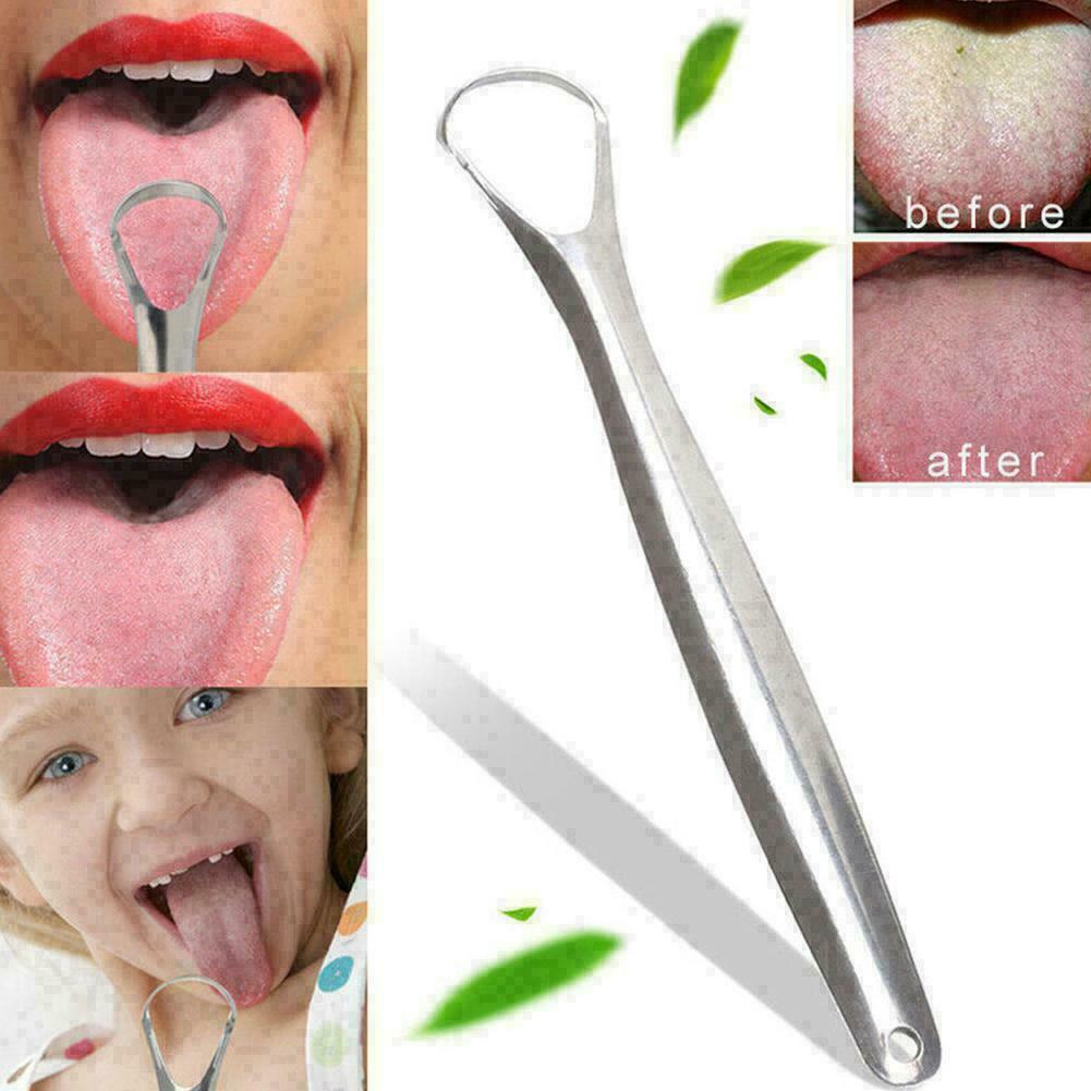 1 pc Stainless Tongue Tounge Cleaner Scraper Dental Care Oral Hygiene Mouth Kit