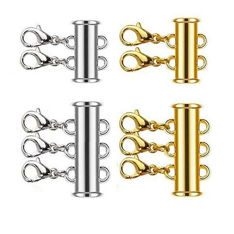 6x Multi-strand Magnetic Slide Lock Clasps Connectors for DIY Components