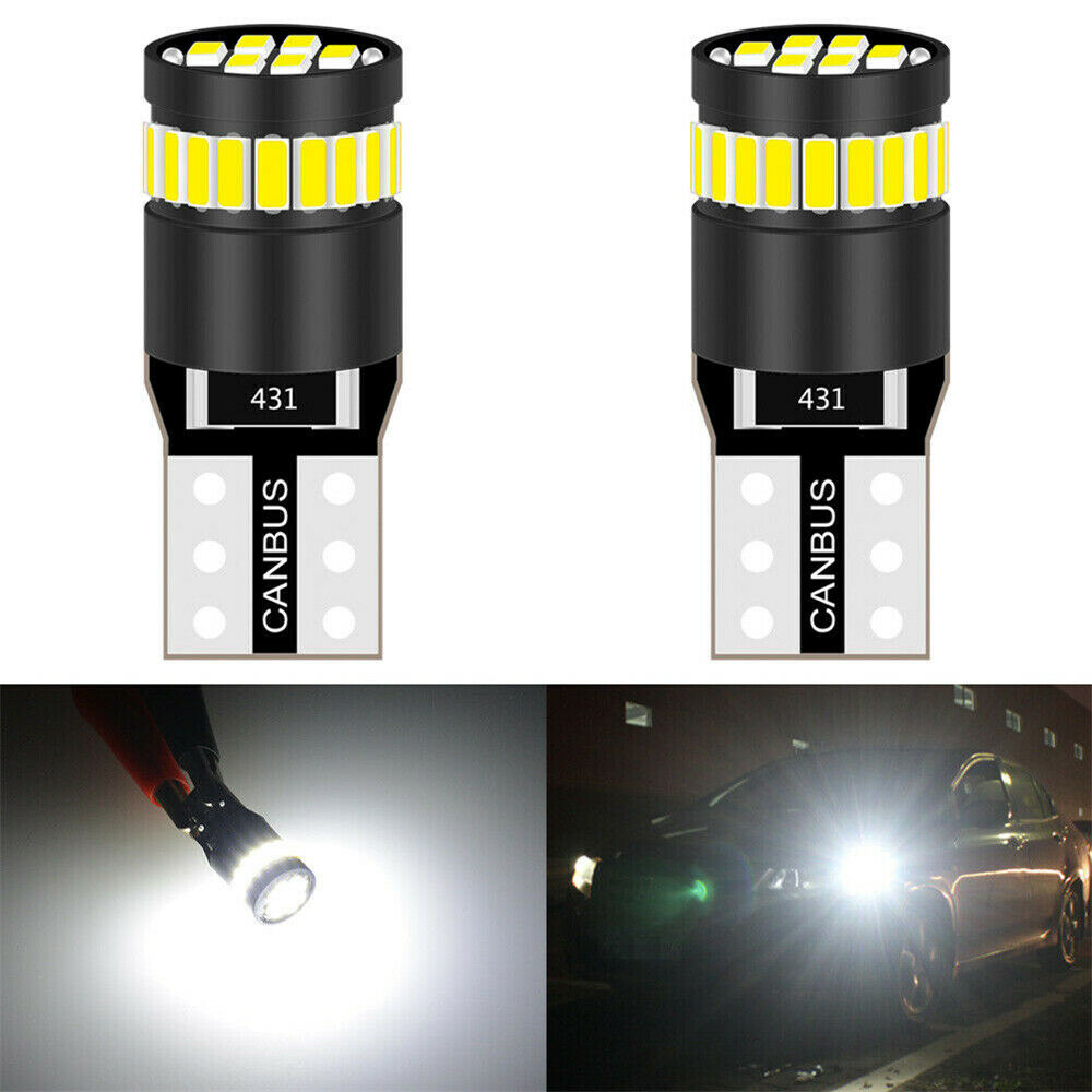 T10 CAR BULBS LED ERROR FREE CANBUS XENON WHITE W5W 501 SIDE LIGHTS BULBS 2PCS