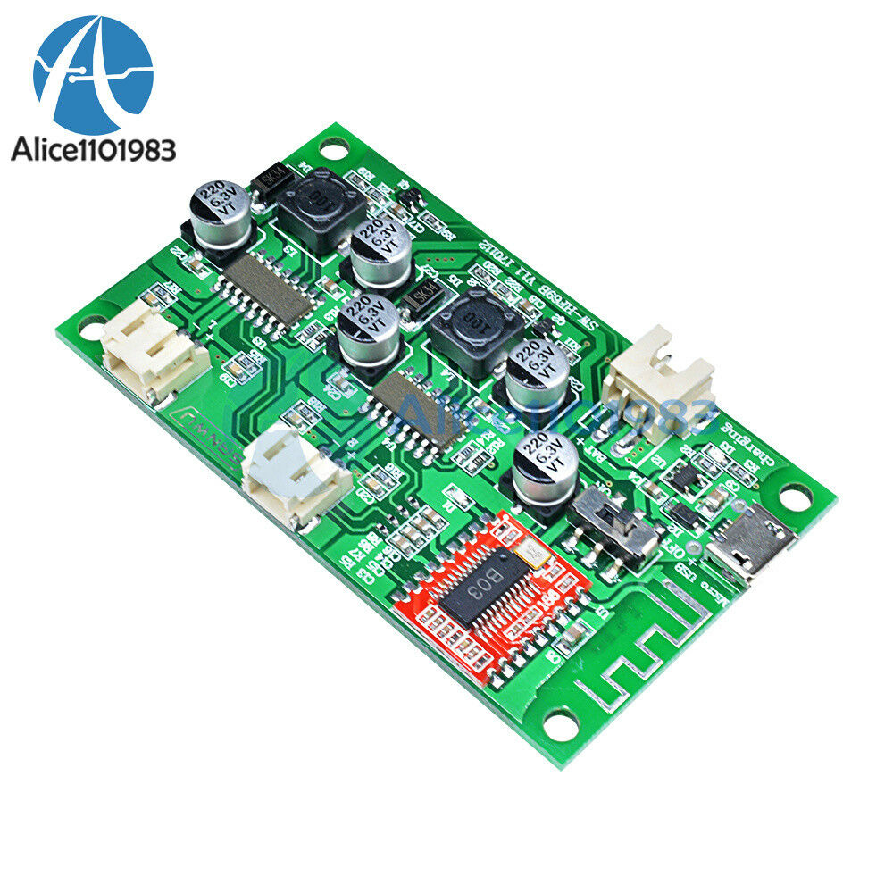 2X6W 2-Channel Stereo Bluetooth Amplifier Board Lithium Battery Powered AMP DC5V