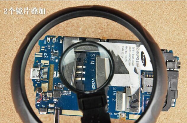2.5X 7.5X 10X 5-LED Desktop Magnifier Iron Stand Loupe Auxiliary Repair 220V