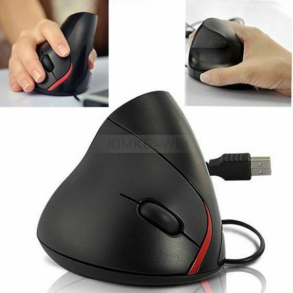 Ergonomic Design USB Vertical Optical Mouse 1000DPI for Computer PC Black
