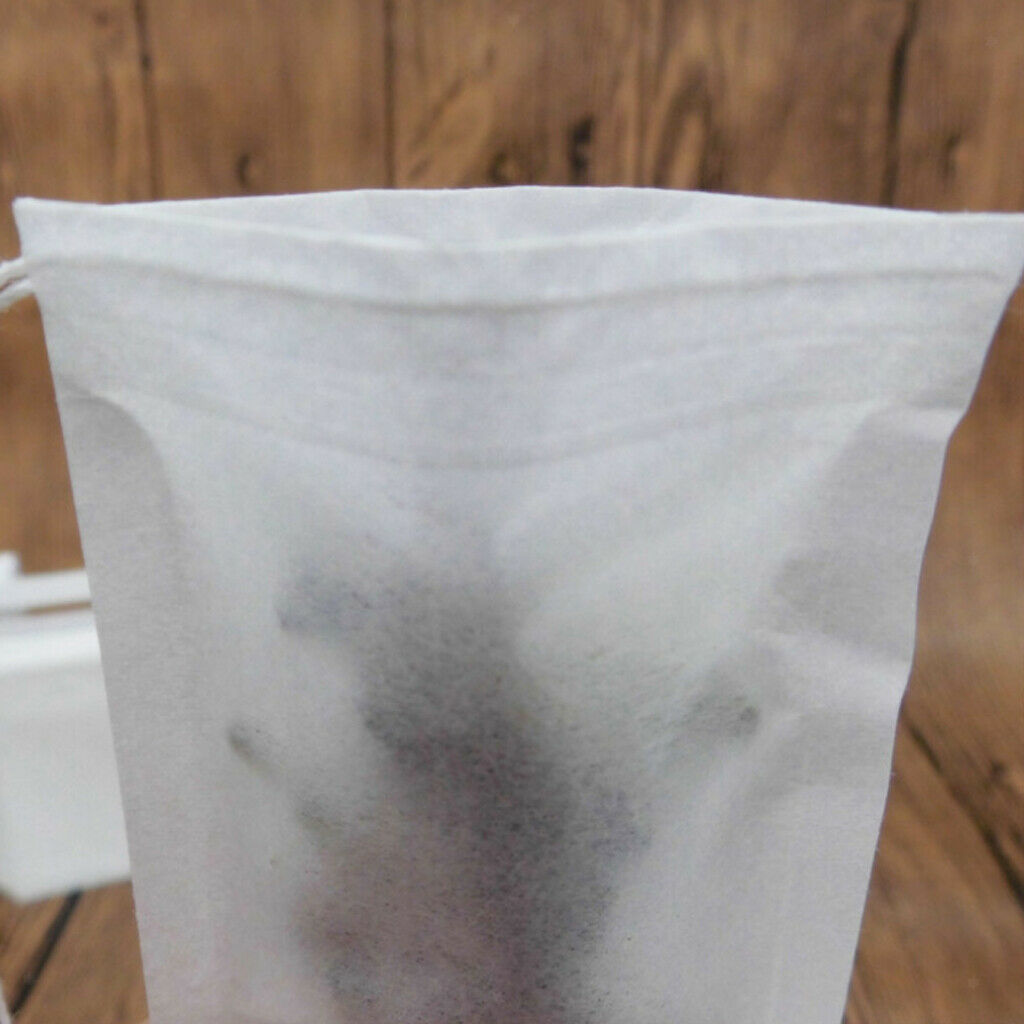 100 Spice Boutique Self Fill Tea Bags Empty Drawstring For Loose Tea 7x9.5cm