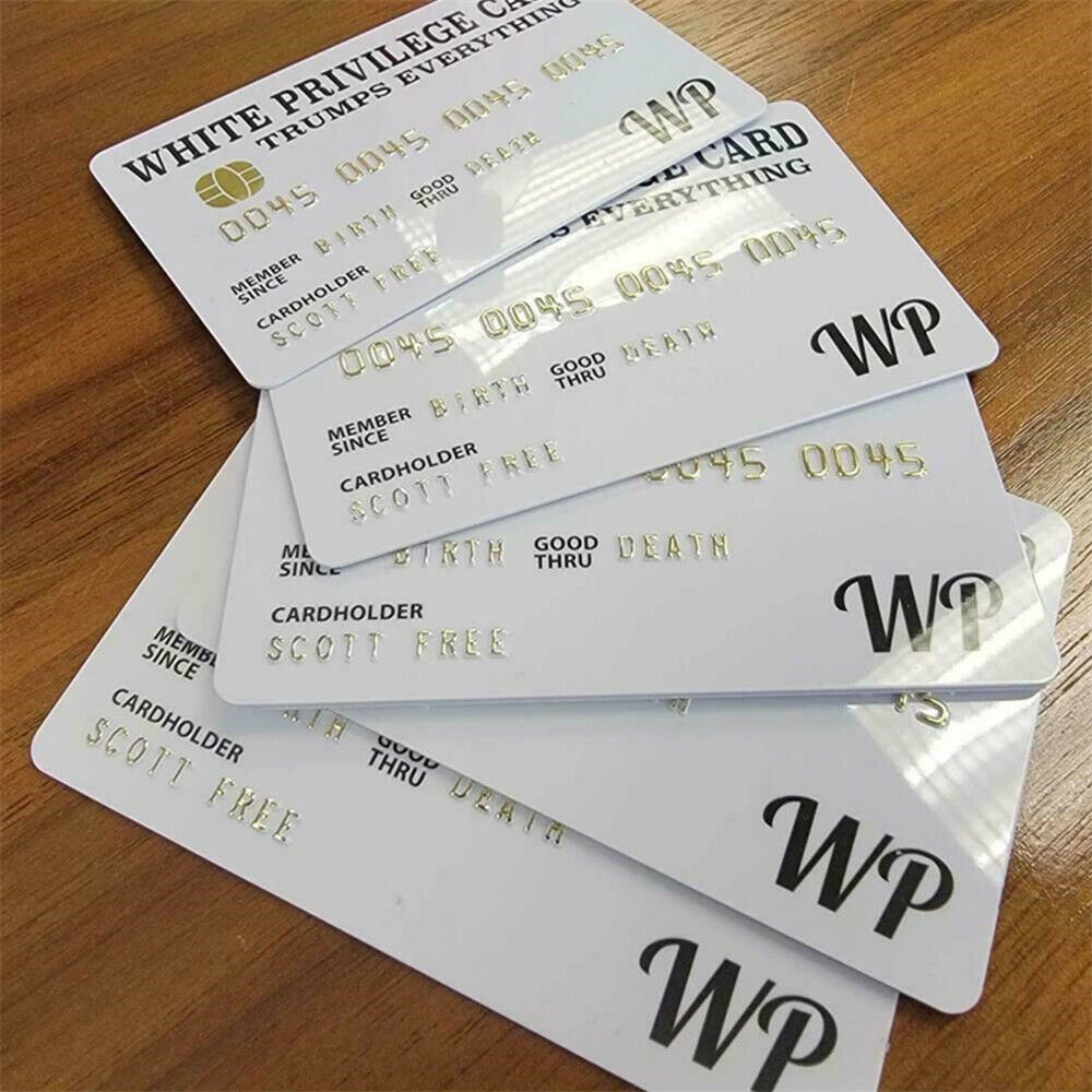 White Privilege Card Gag Wallet Size Collectable Laminated Novelty Gift 2021