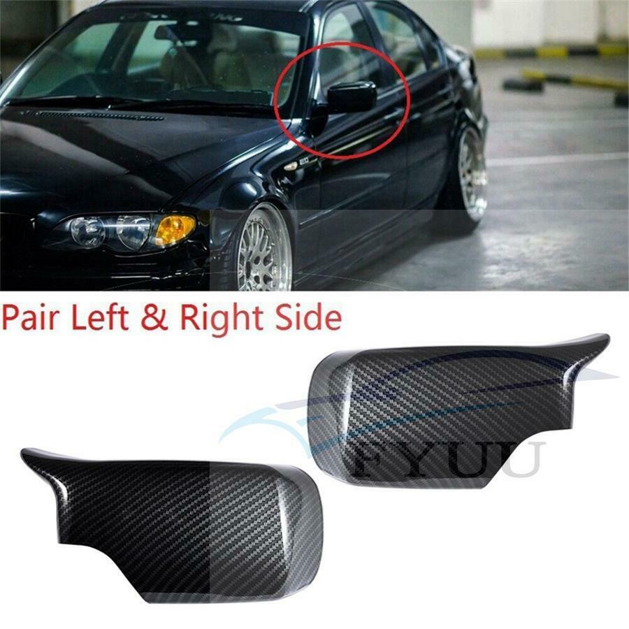 Carbon Fiber Look Side Mirror Cover for BMW E46 316i 318i 325i 330i Sedan 98-05