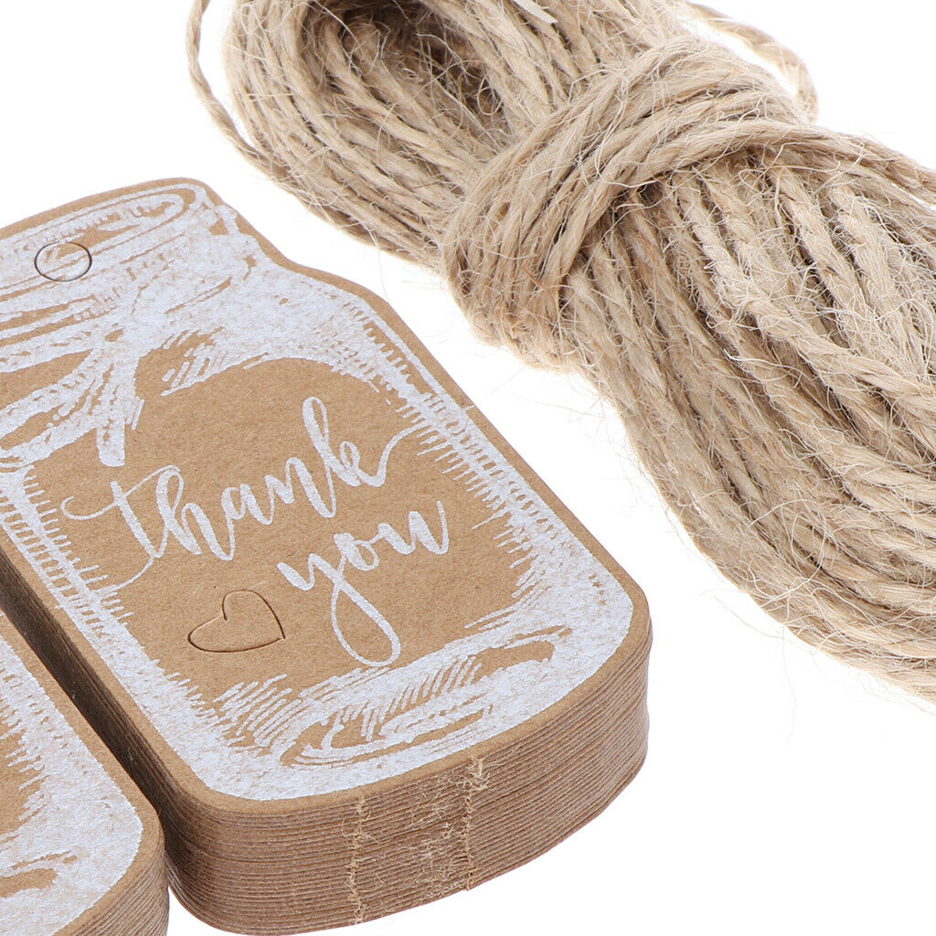 50pcs Kraft Paper Drift Bottle Thank You Gift Tag Labels   DIY