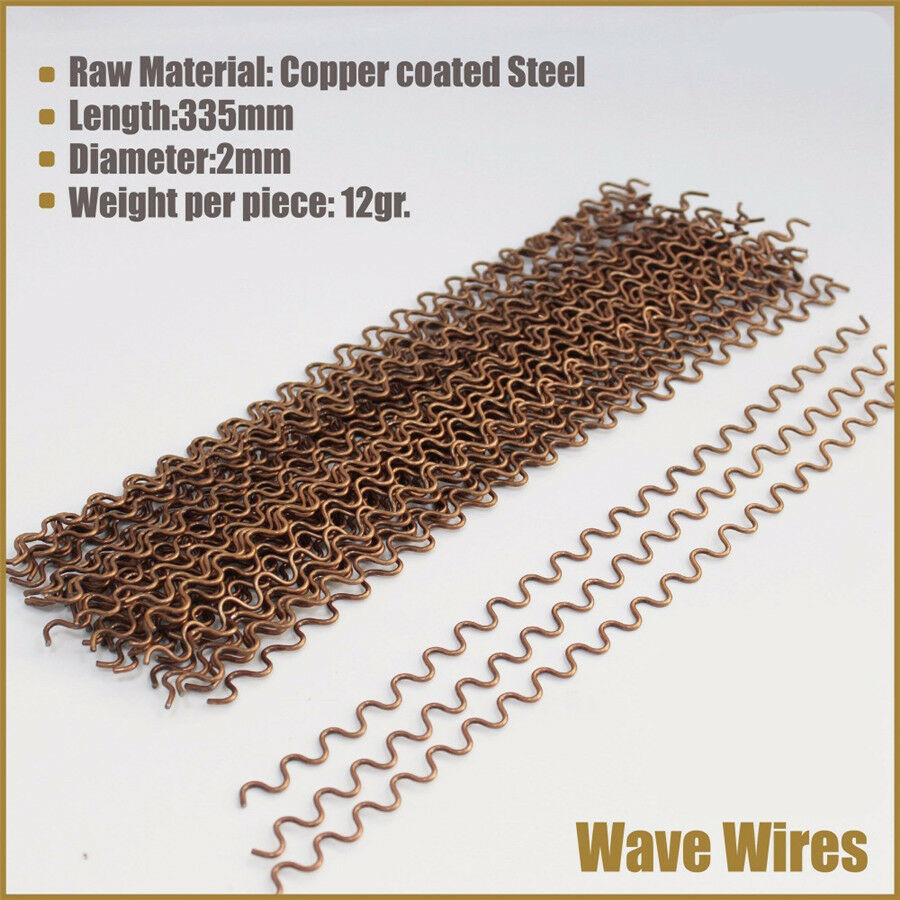 50Pcs Copper Coated Steel 13.2" Wiggle Wire Wave 2MM For Car Dent Repair Tool