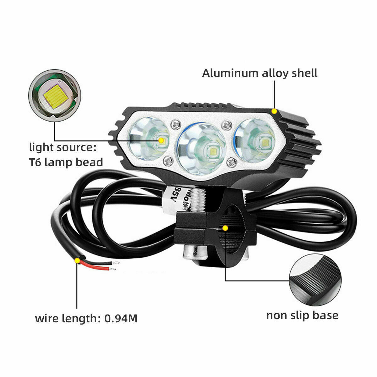 2X 30W T6 LED Motorcycle Offroad Motor Headlight Fog Light Spot Lamp
