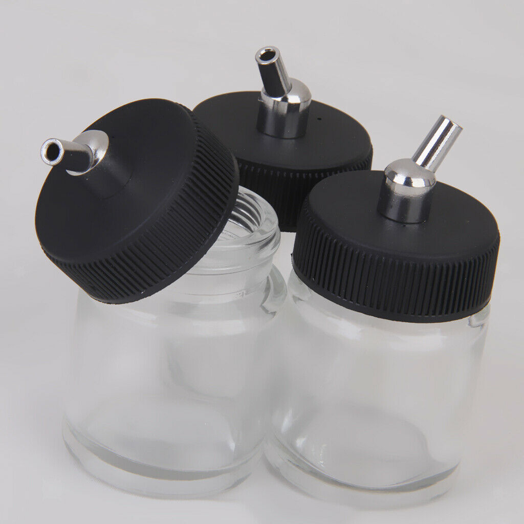 10 x 22cc airbrush bottle empty glasses pot with suction pump lid spray