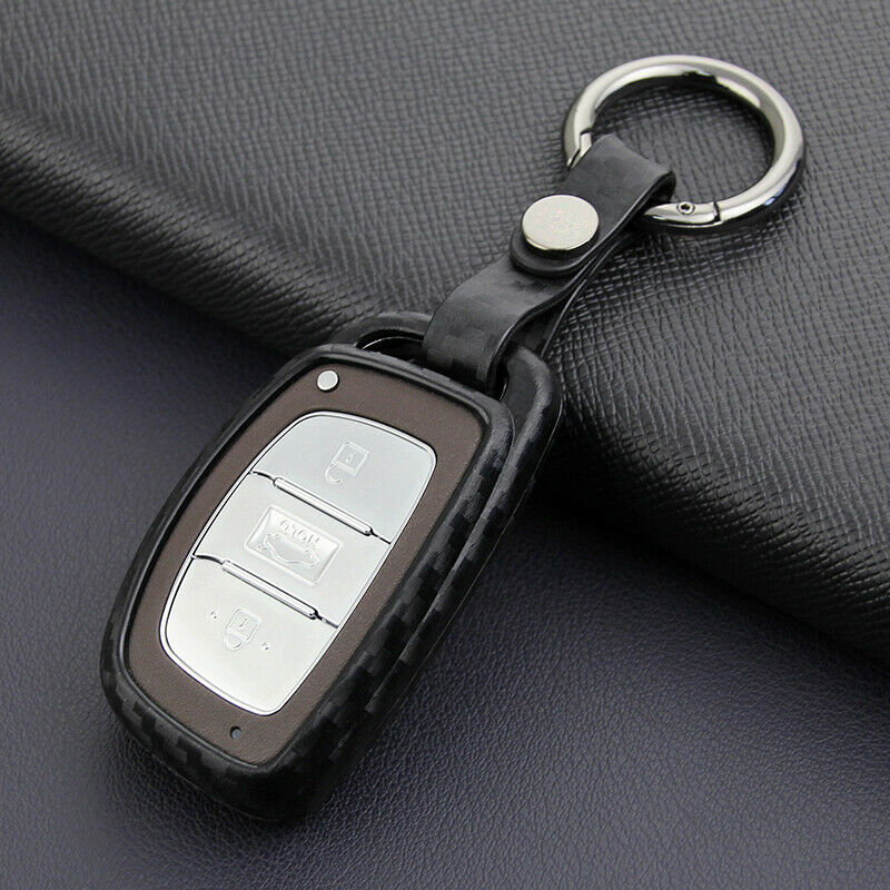 Scratch Proof CARBON FIBER KEY CASE CAP COVER FOR Hyundai Tucson Elantra Sonata