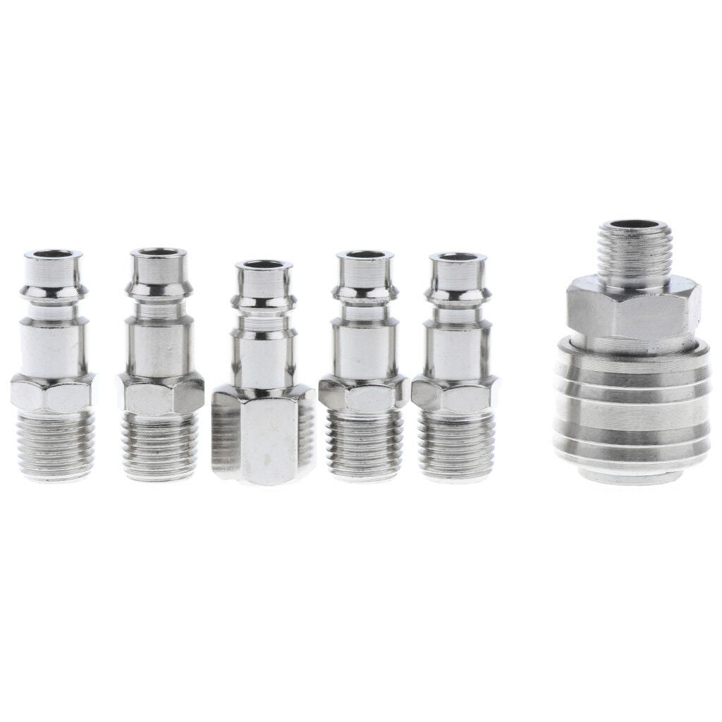6pcs Air Line Hose Fittings Compressor Connector Quick Release Set 1/4'' NPT