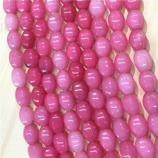 1 Strand 14x10mm Rose Malay Jade Faceted Hexagon Olive Loose Beads 15.5" HH663